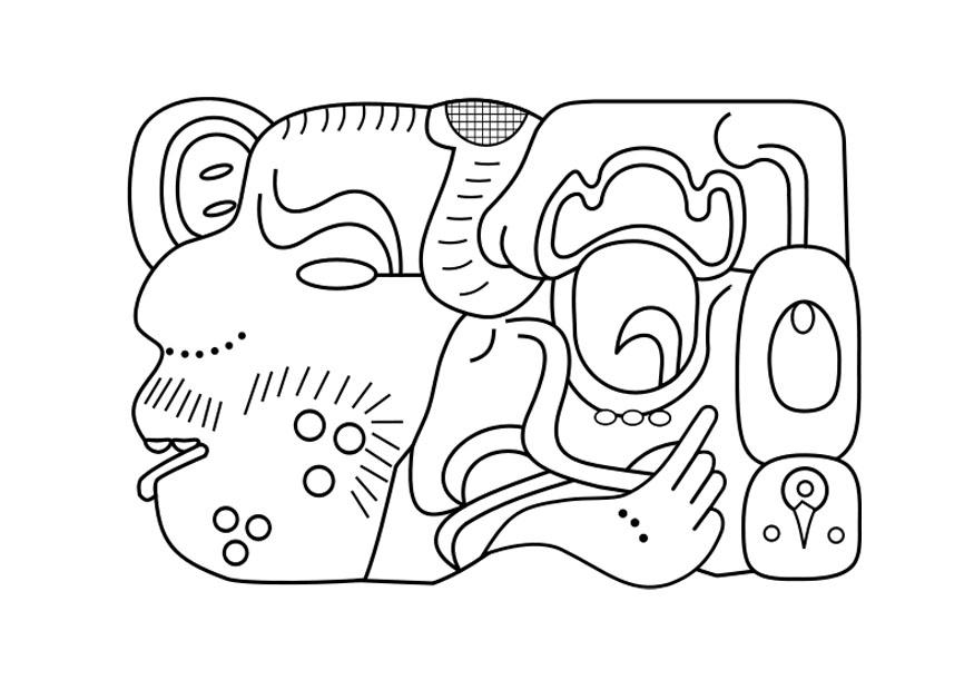 maya kunst Fargeleggingsbilde maya kunst