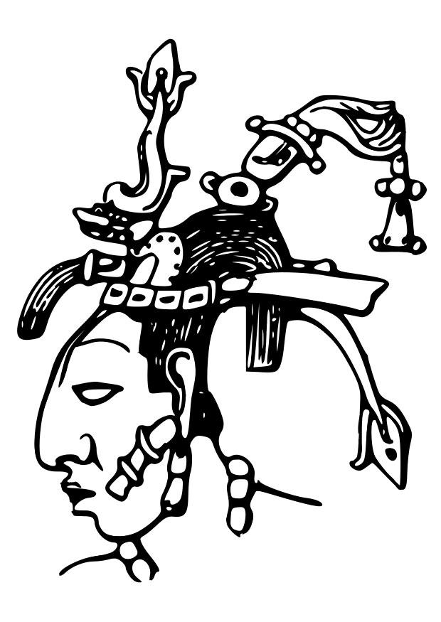 maya - pacal Fargeleggingsbilde maya - pacal