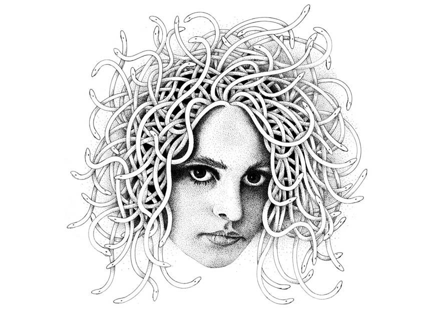 Fargeleggingsbilde medusa