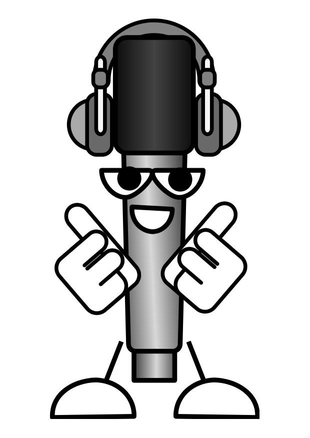 mikrofon - A¥ hA¸re pA¥ musikk Fargeleggingsbilde mikrofon - A¥ hA¸re pA¥ musikk