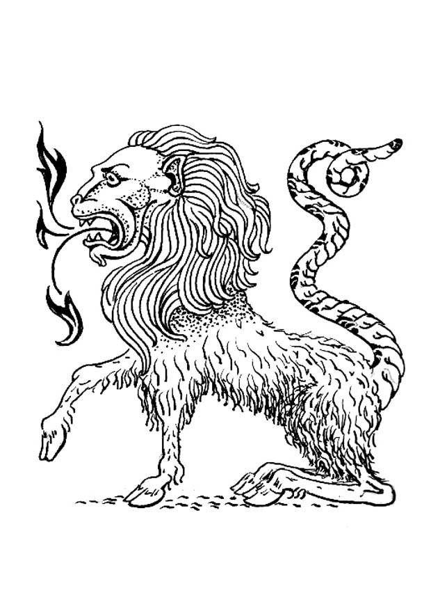 Fargeleggingsbilde monster - chimera
