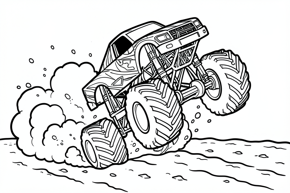 Fargeleggingsbilde monstertruck-racing