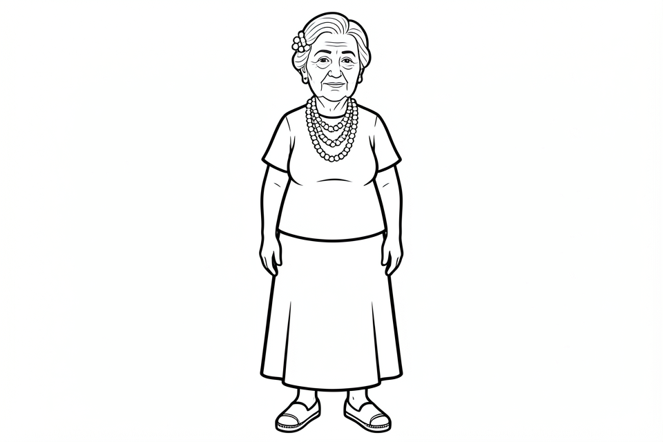 Fargeleggingsbilde mormor