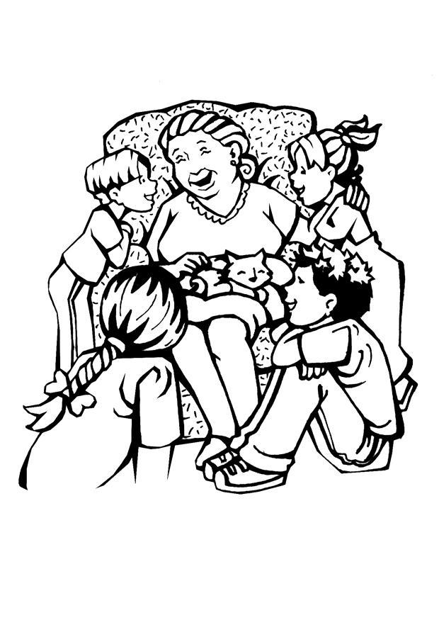 mormor - farmor Fargeleggingsbilde mormor - farmor