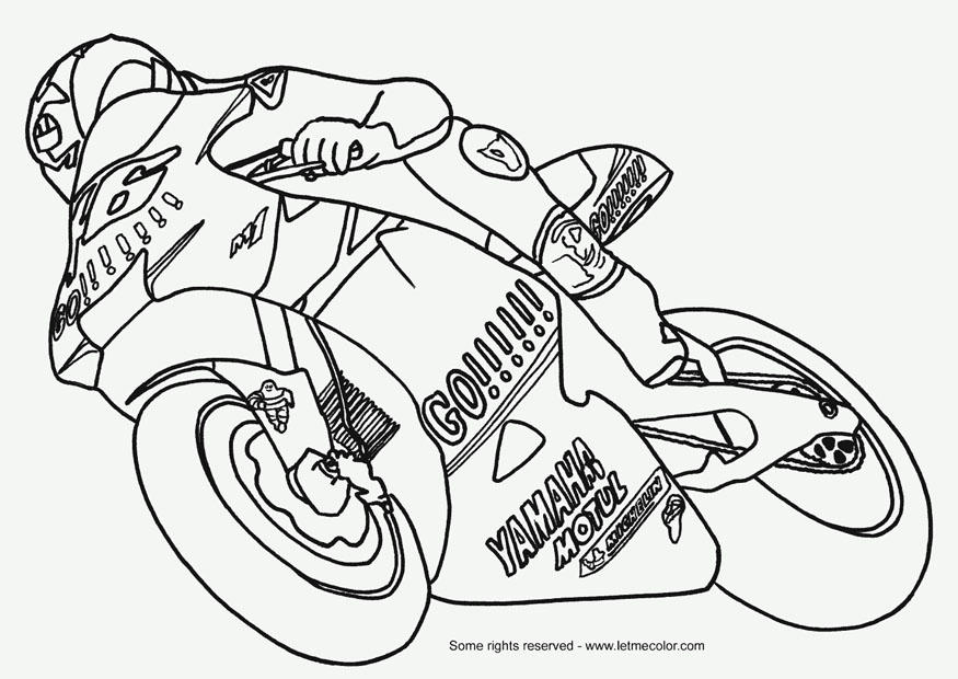 Fargeleggingsbilde motorsykkel gp