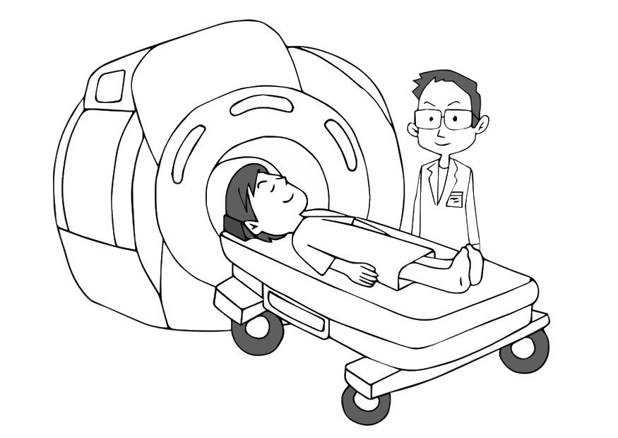 Fargeleggingsbilde mri-scanner
