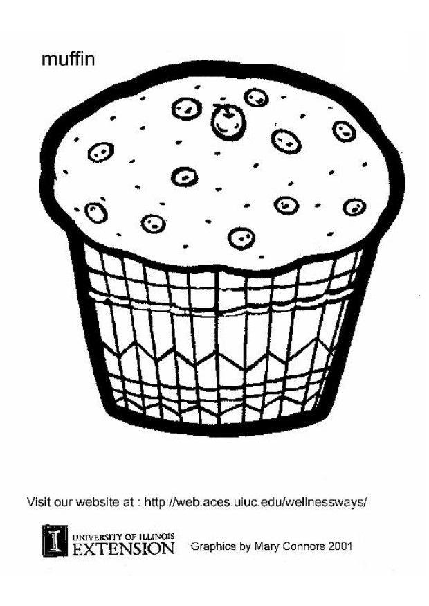 Fargeleggingsbilde muffins