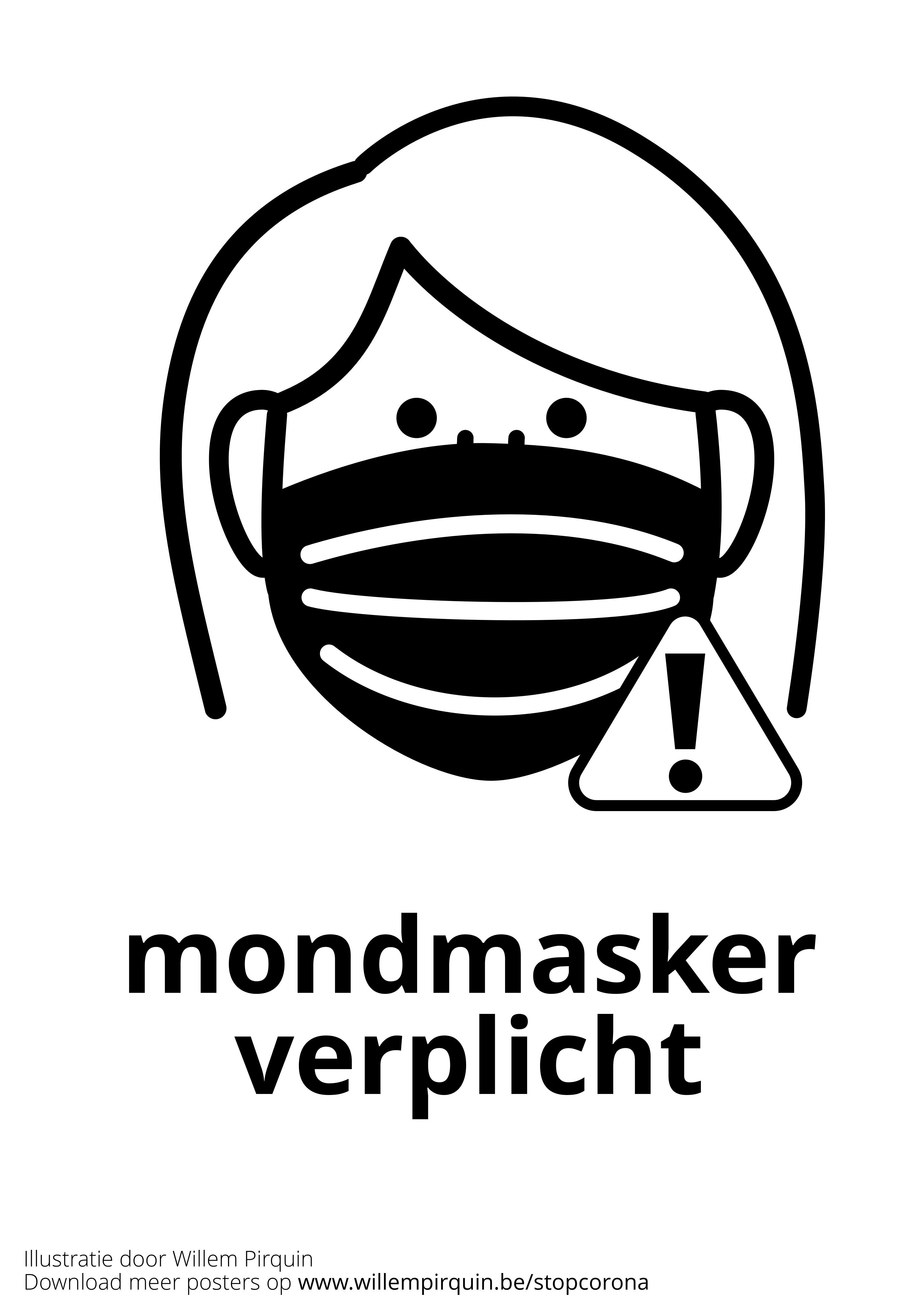 Fargeleggingsbilde munnmaske obligatorisk
