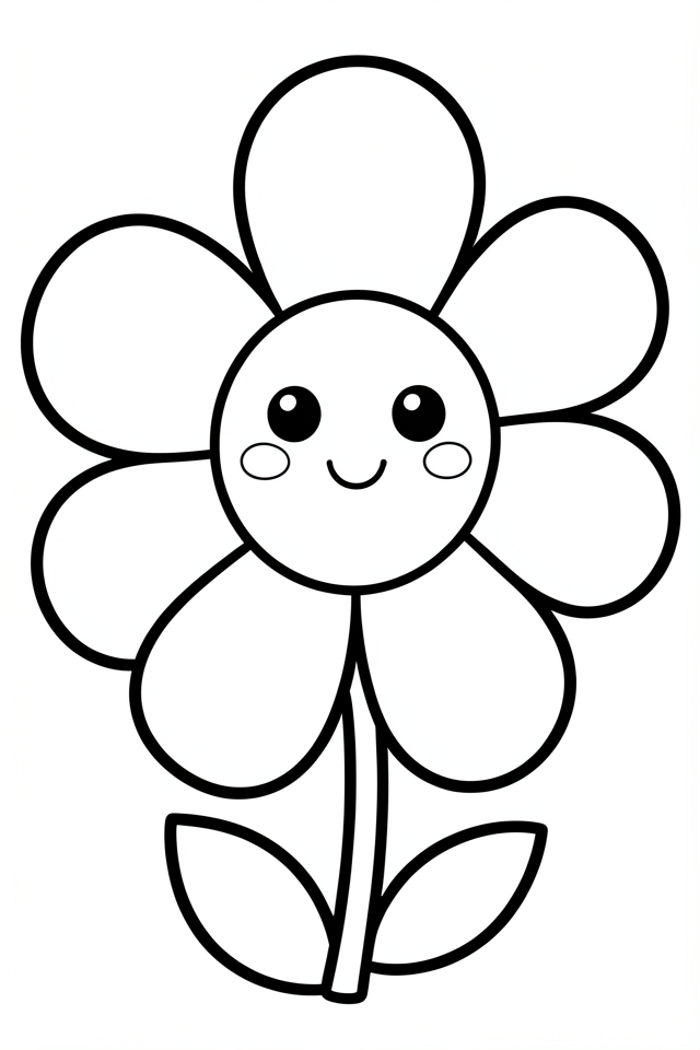 munter blomst Fargeleggingsbilde munter blomst