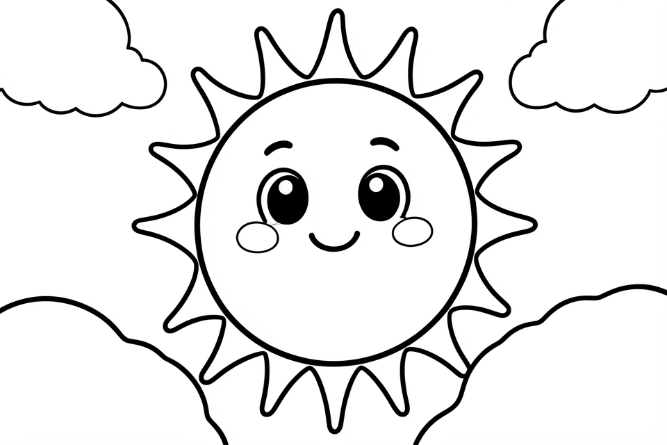munter sol Fargeleggingsbilde munter sol