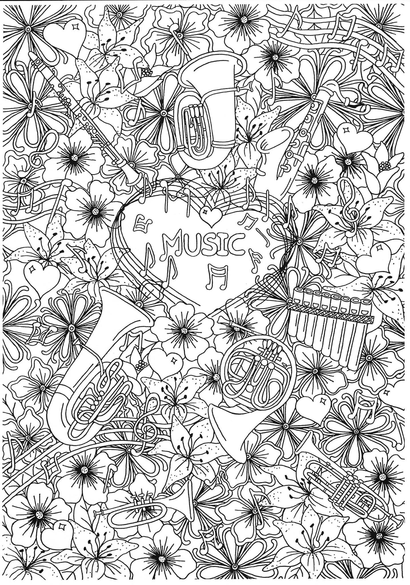 musikk blA¥seinstrumenter Fargeleggingsbilde musikk blA¥seinstrumenter