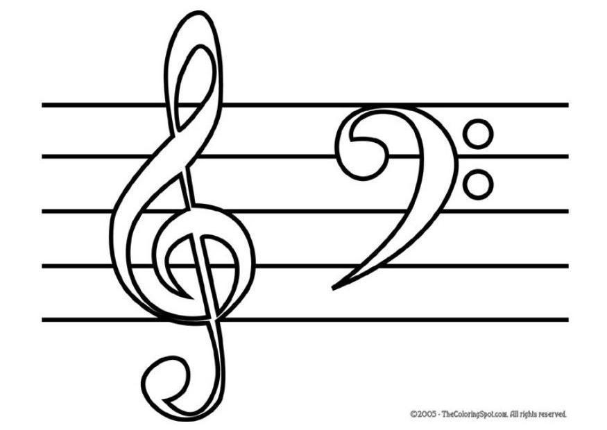 musikknoter Fargeleggingsbilde musikknoter