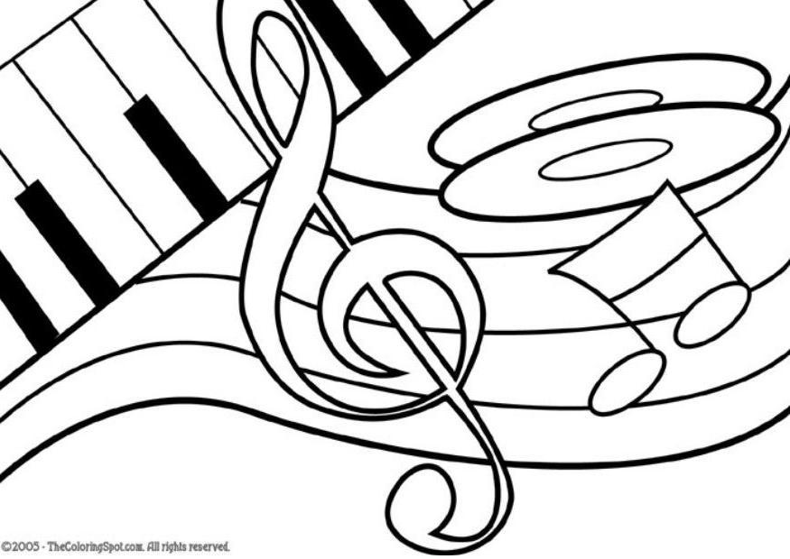 musikktema Fargeleggingsbilde musikktema