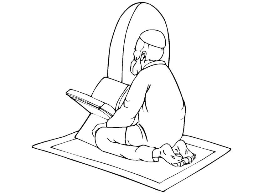Fargeleggingsbilde muslim i bA¸nn