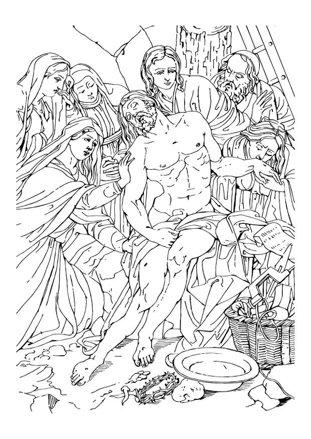 nedstigning fra korset jesus Fargeleggingsbilde nedstigning fra korset jesus