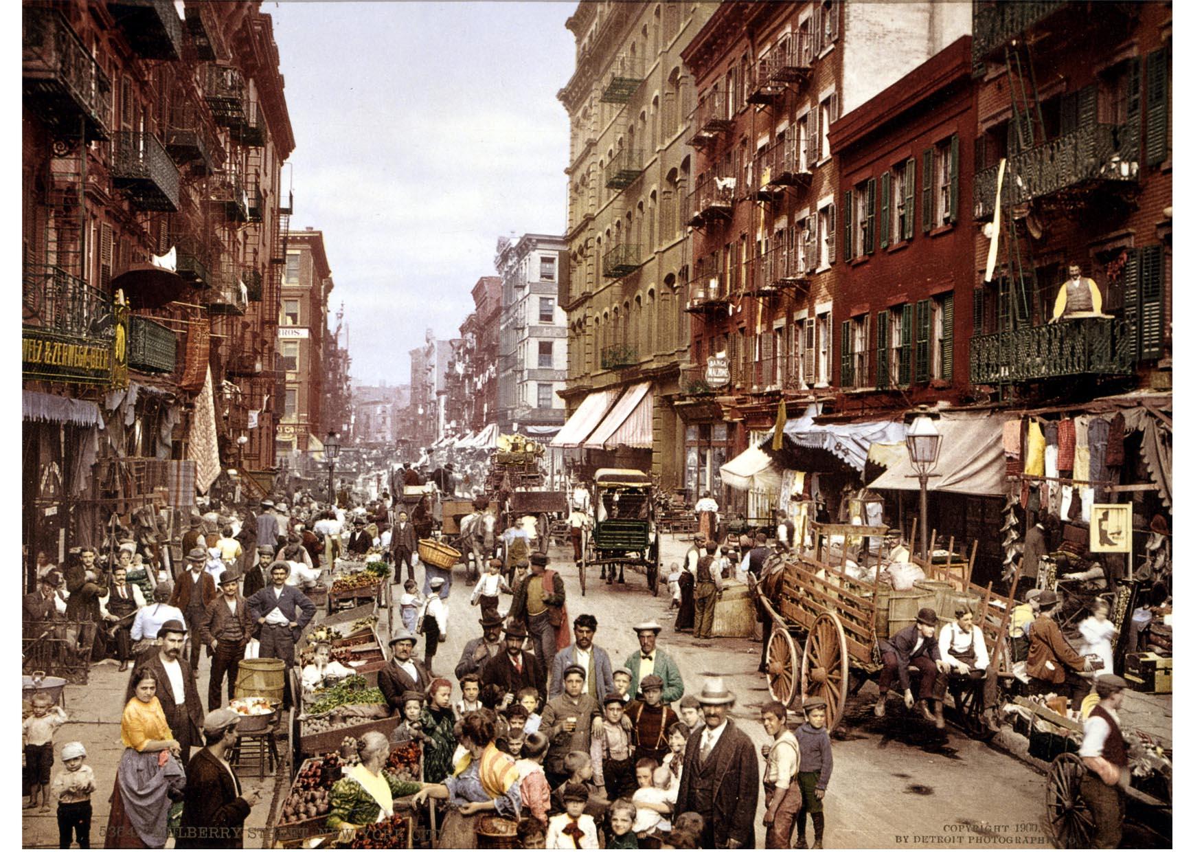 new york - mulberry street 1900 Foto new york - mulberry street 1900