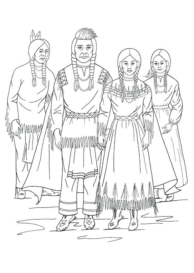 Fargeleggingsbilde nimiipu-indianer