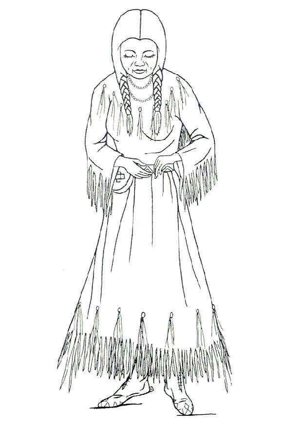 Fargeleggingsbilde nimiipu-kvinne