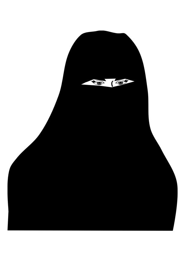 Fargeleggingsbilde niqab