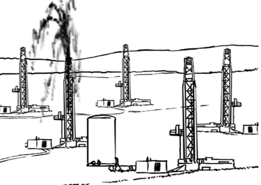 Fargeleggingsbilde oljepumper