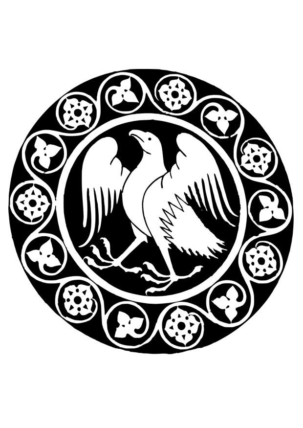 A¸rn mandala Fargeleggingsbilde A¸rn mandala