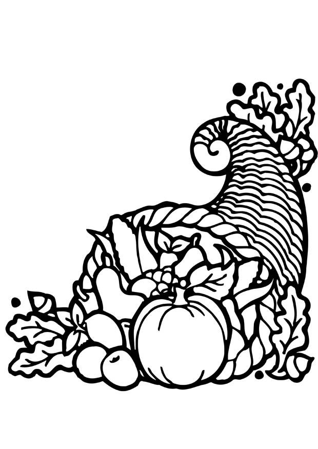 overflA¸dighetshorn - thanksgiving day Fargeleggingsbilde overflA¸dighetshorn - thanksgiving day