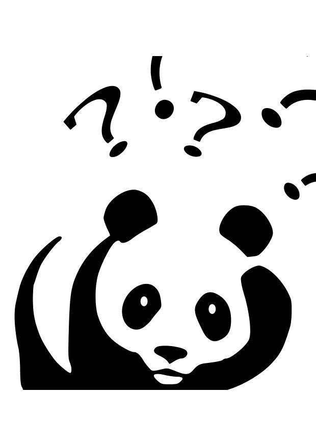 Fargeleggingsbilde panda som stiller spA¸rsmA¥l