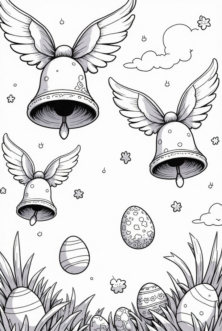 Fargeleggingsbilde pA¥skeklokkene sprer egg