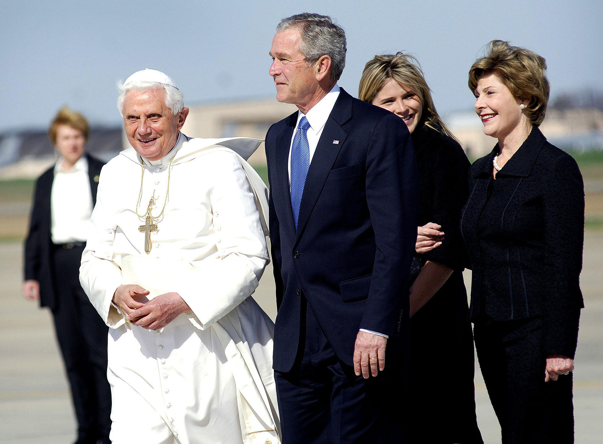 pave benedict xvi og george w. bush Foto pave benedict xvi og george w. bush