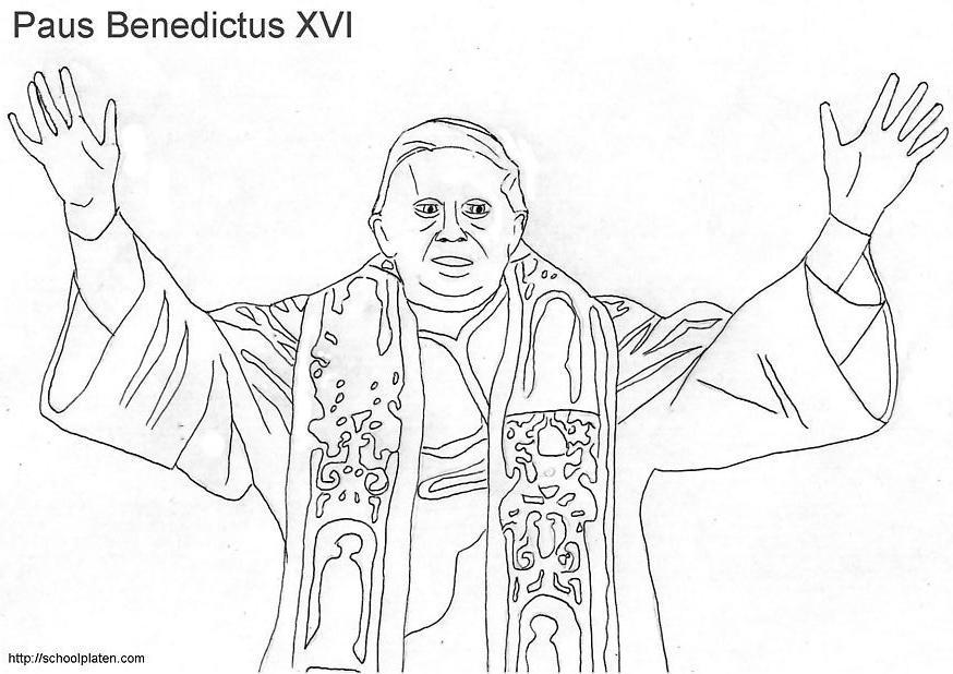 pave benedikt xvi Fargeleggingsbilde pave benedikt xvi