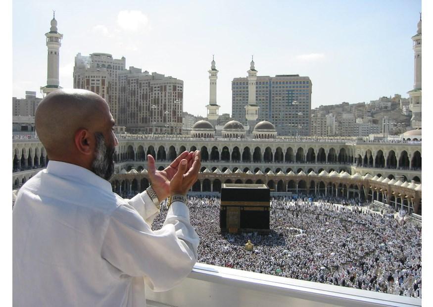 Foto pilgrim i masjid al haram, mekka