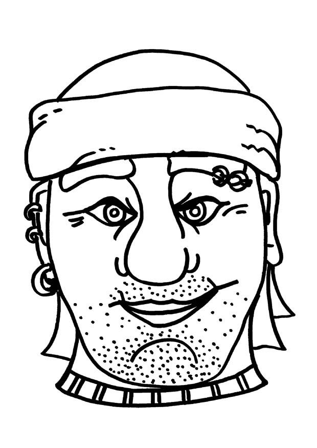 Fargeleggingsbilde piratmaske
