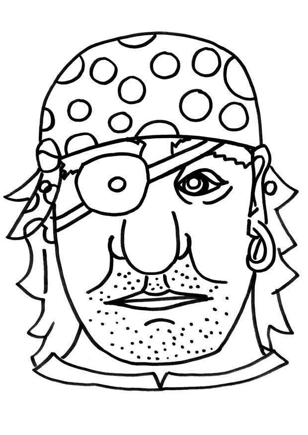 piratmaske Fargeleggingsbilde piratmaske