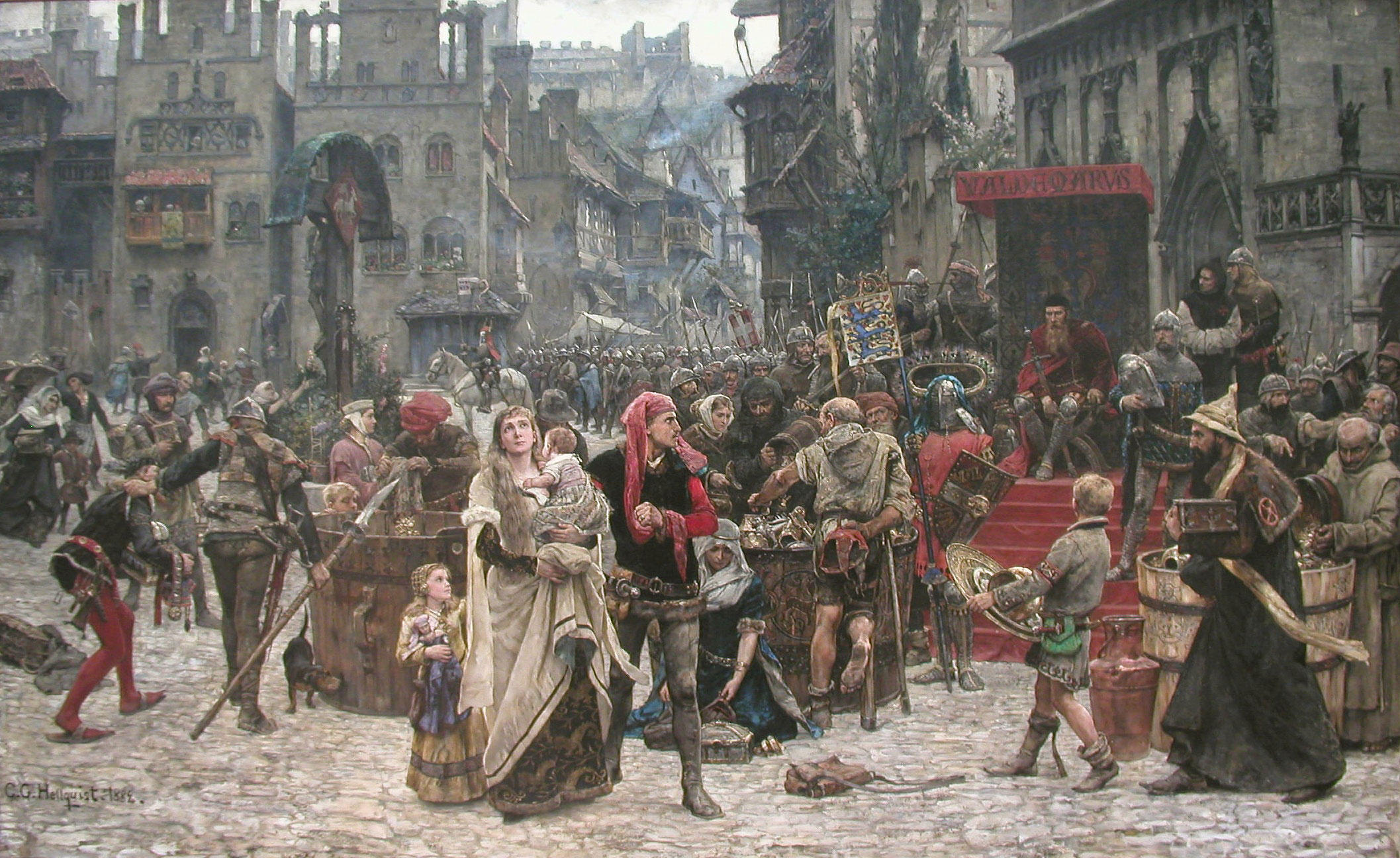 plyndring av visby, kong valdemar atterdag av danmark, 1361 Foto plyndring av visby, kong valdemar atterdag av danmark, 1361