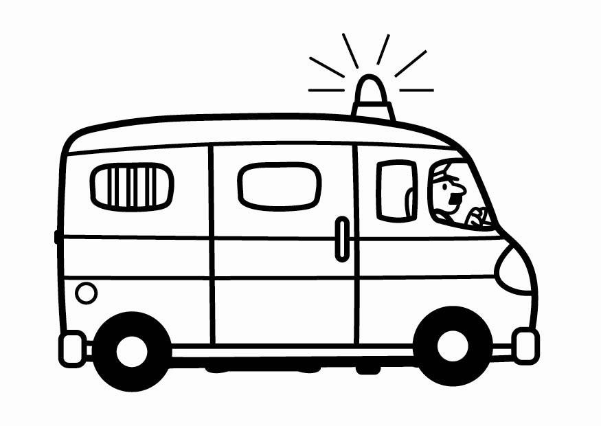 Fargeleggingsbilde politibuss