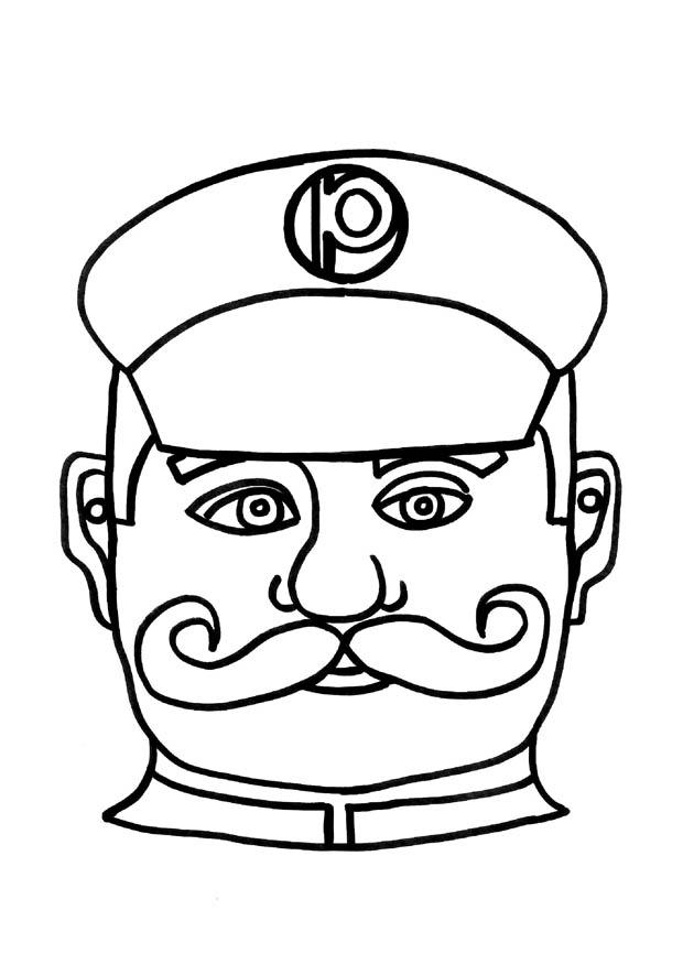 politimaske Fargeleggingsbilde politimaske