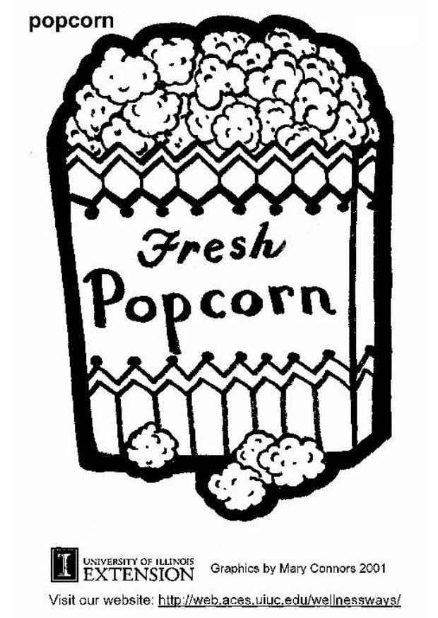 Fargeleggingsbilde popcorn