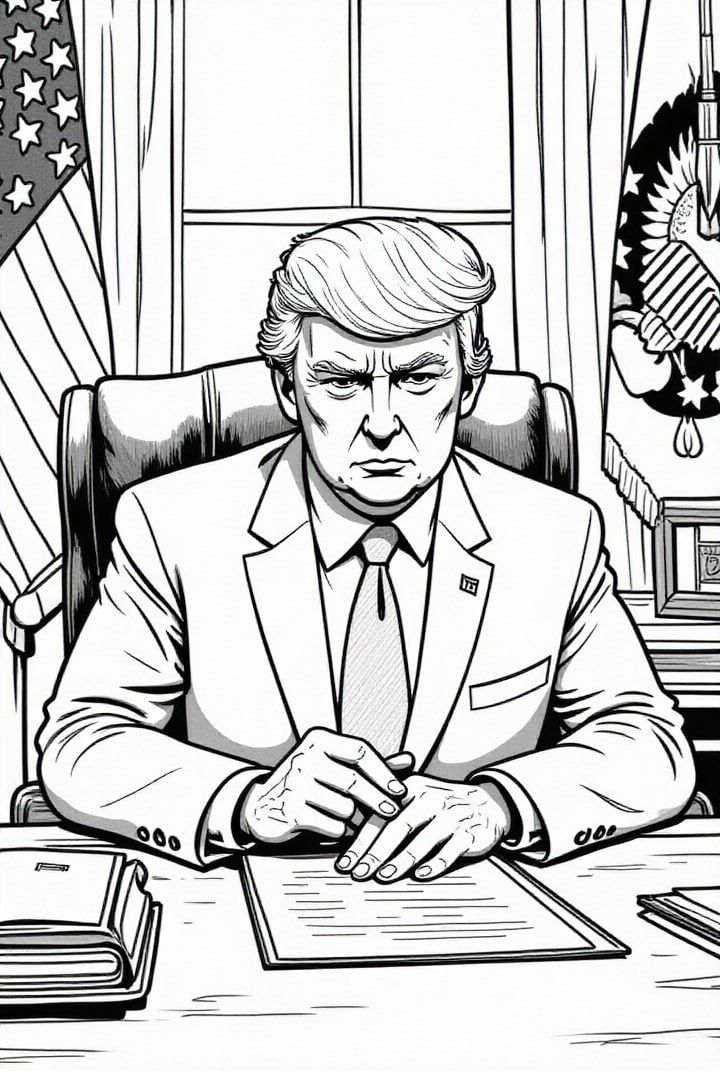 president donald trump i oval office Fargeleggingsbilde president donald trump i oval office