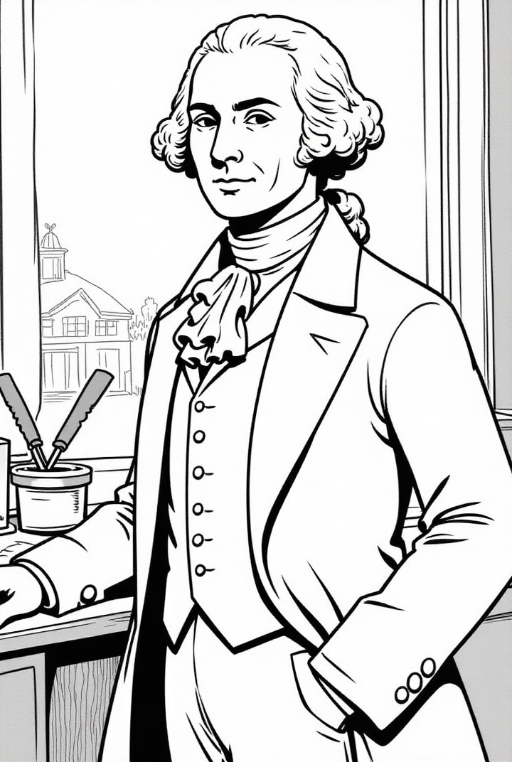 Fargeleggingsbilde president george washington