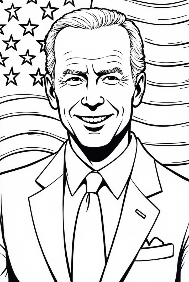 Fargeleggingsbilde president joe biden