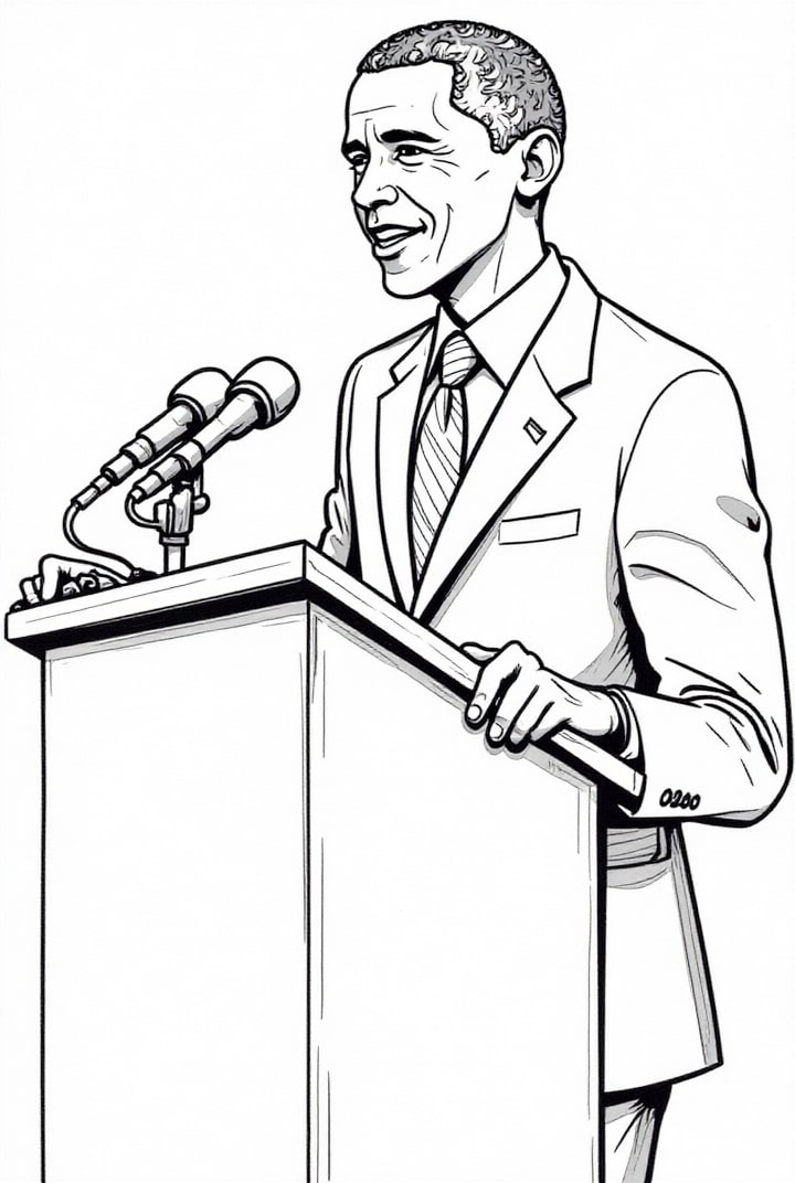 president obama holder en tale Fargeleggingsbilde president obama holder en tale