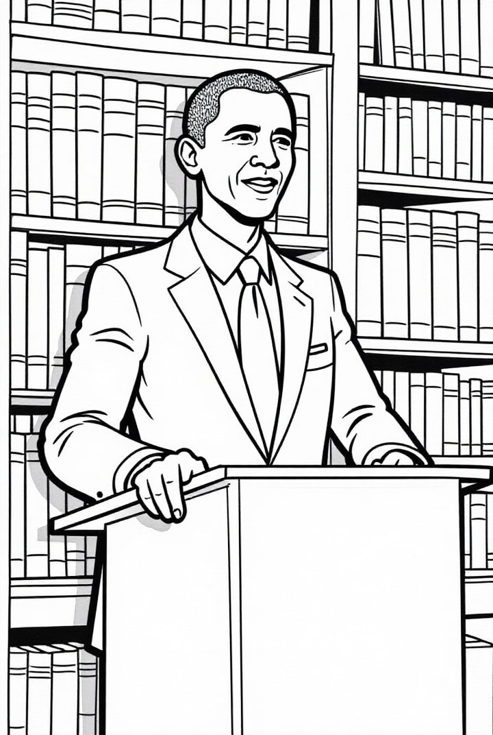 president obama holder et foredrag Fargeleggingsbilde president obama holder et foredrag