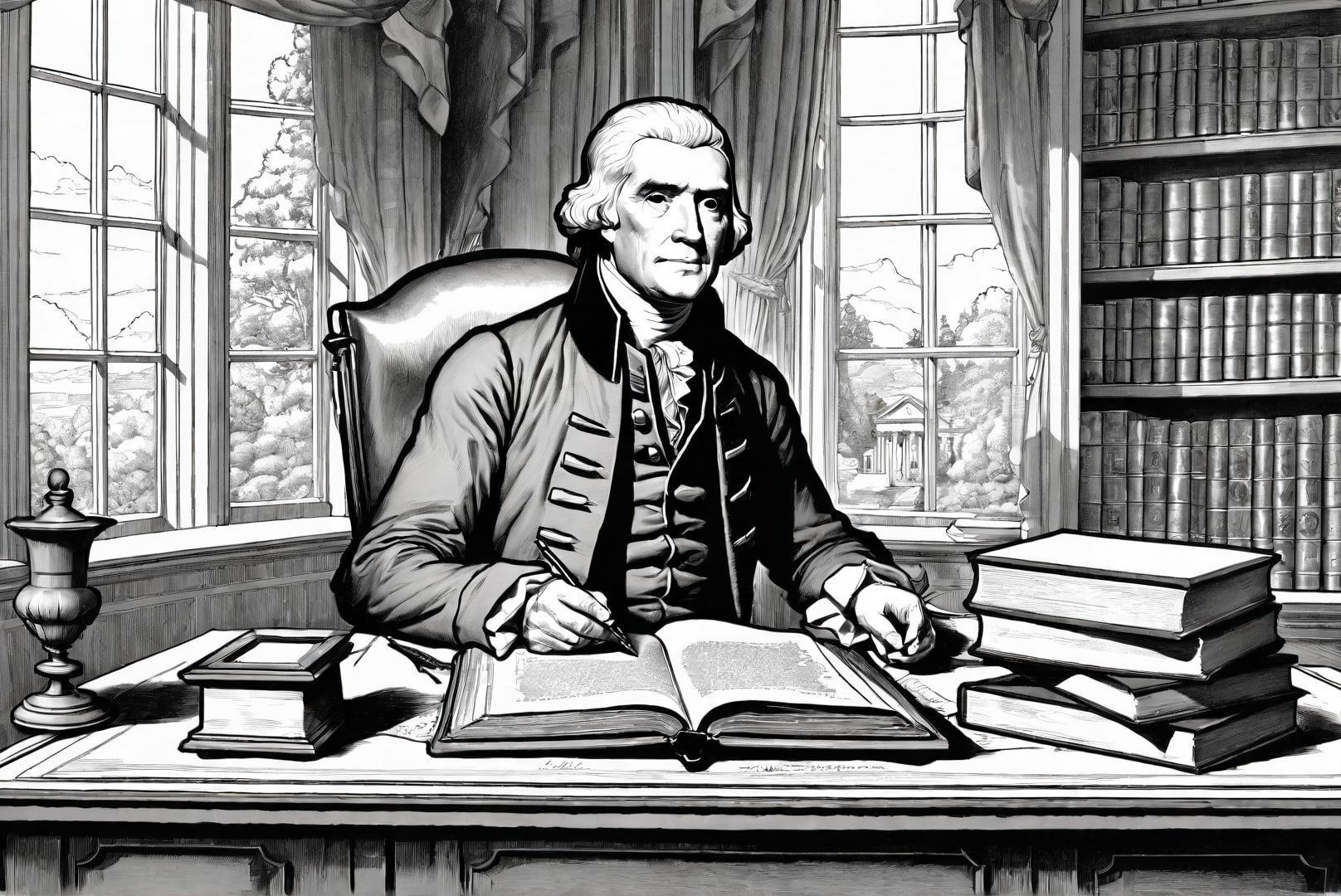 Fargeleggingsbilde president thomas jefferson