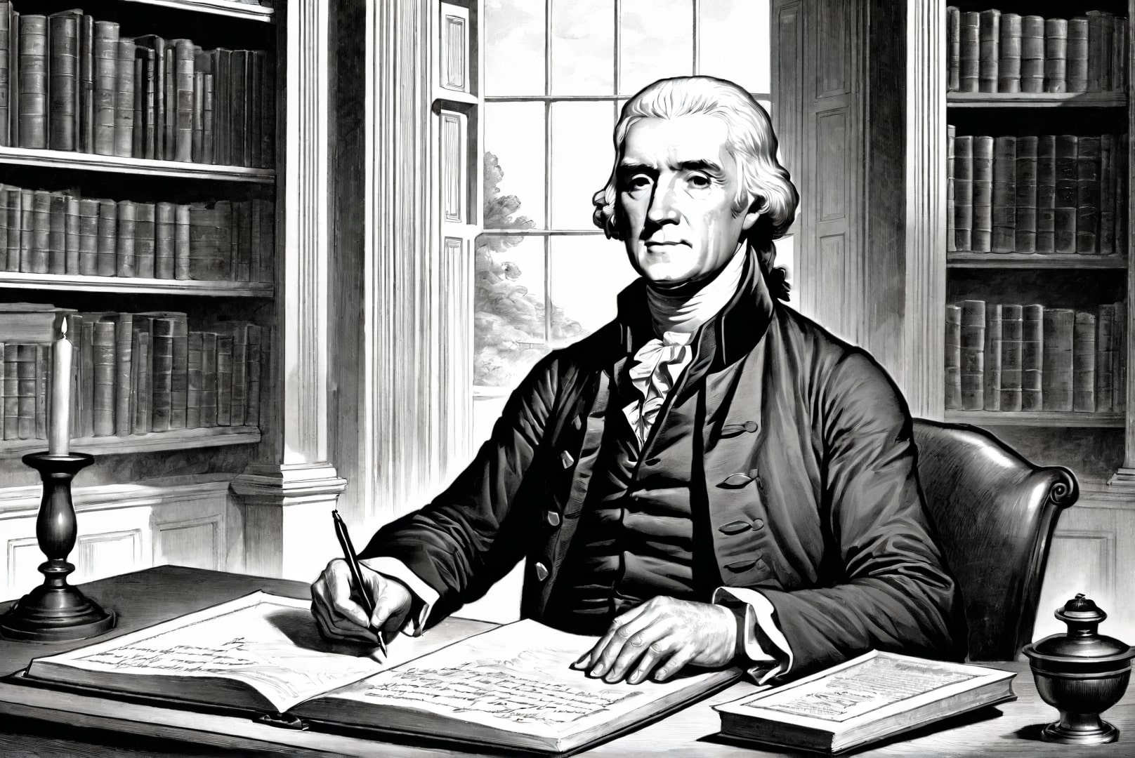 Fargeleggingsbilde president thomas jefferson