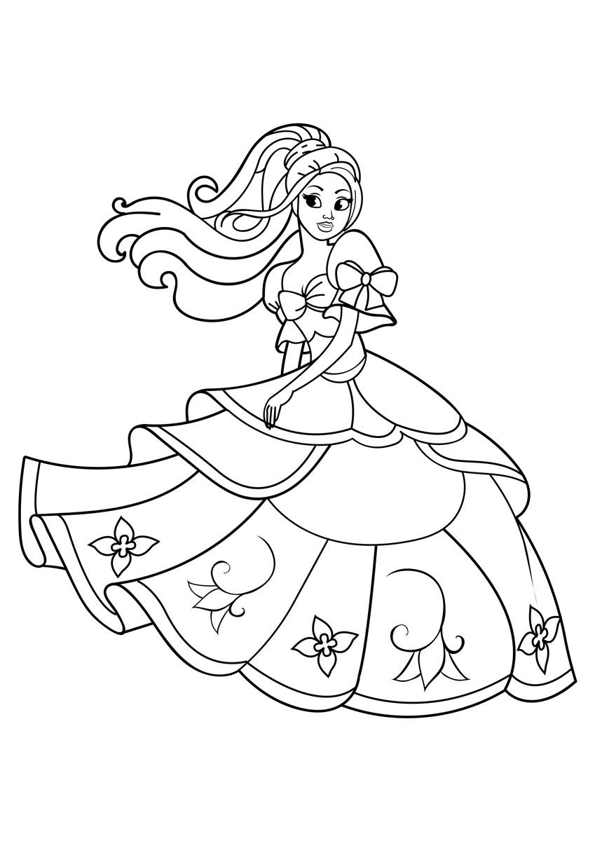 Fargeleggingsbilde prinsesse danser