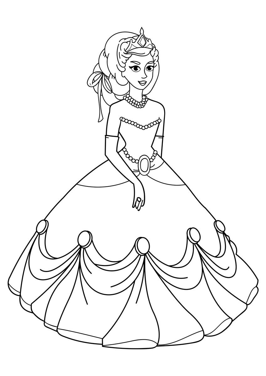 prinsesse med kappe Fargeleggingsbilde prinsesse med kappe