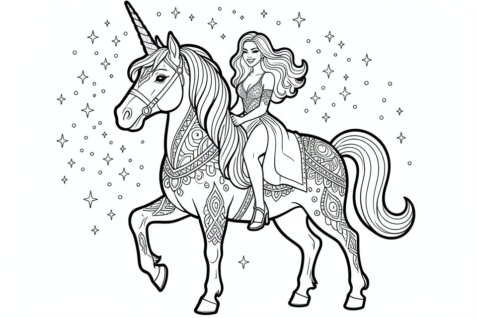 prinsesse pA¥ en enhjA¸rning Fargeleggingsbilde prinsesse pA¥ en enhjA¸rning