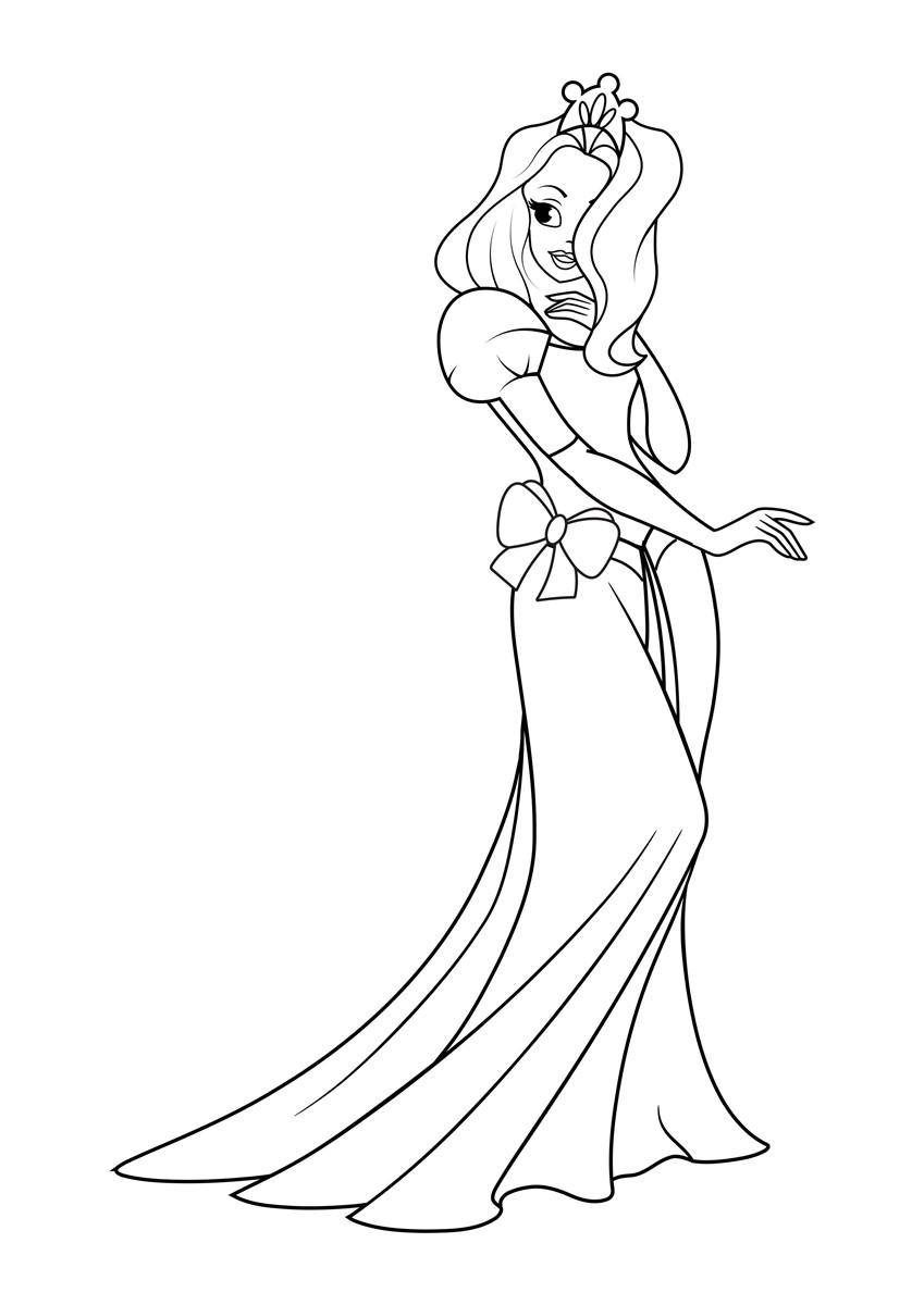 Fargeleggingsbilde prinsesse pA¥ fest