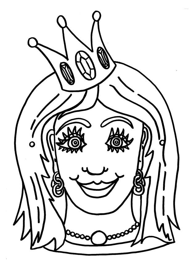 Fargeleggingsbilde prinsessemaske