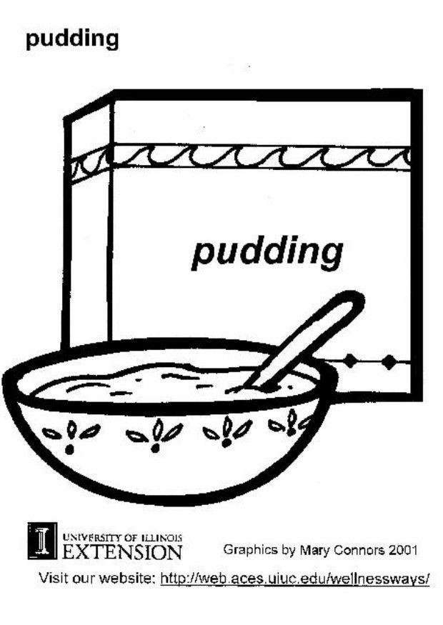 Fargeleggingsbilde pudding